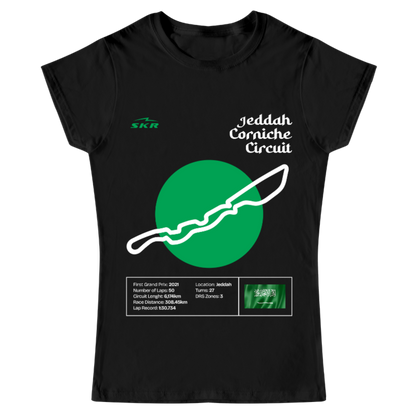 Playera Mujer Skyline Racing Tracks Jeddah