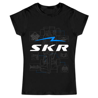 Playera Mujer Skyline Racing Car Blueprint