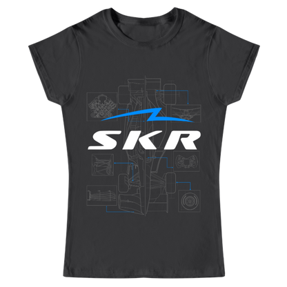 Playera Mujer Skyline Racing Car Blueprint