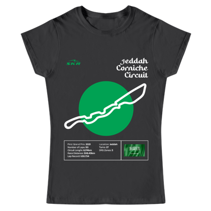 Playera Mujer Skyline Racing Tracks Jeddah