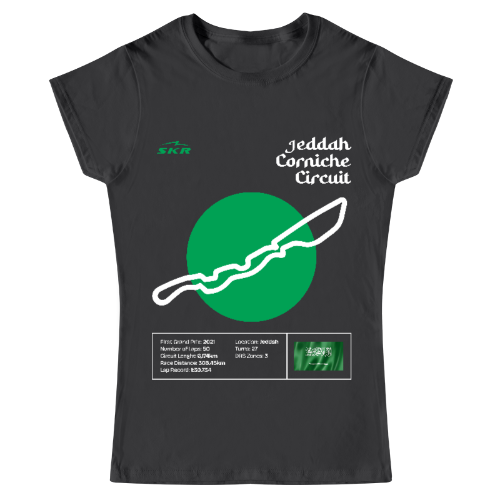 Playera Mujer Skyline Racing Tracks Jeddah