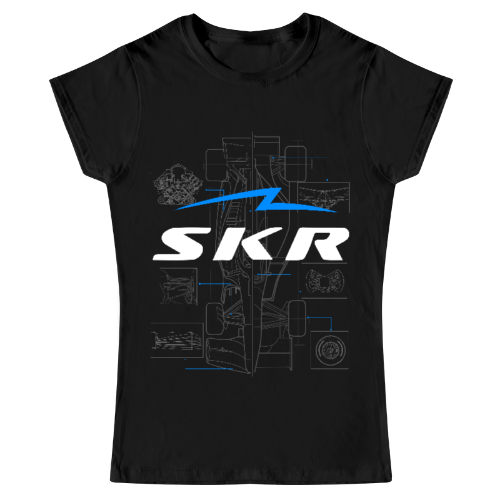 Playera Mujer Skyline Racing Car Blueprint