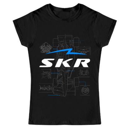 Playera Mujer Skyline Racing Car Blueprint